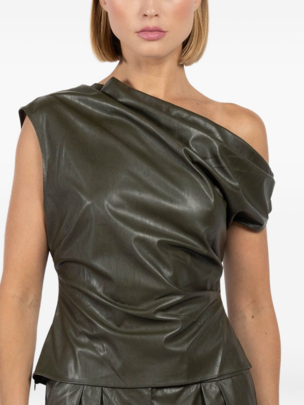 draped one-shoulder top - 4