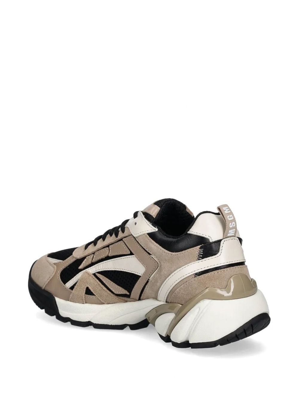 panelled lace-up sneakers - 3