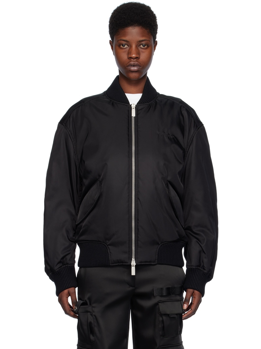 Black Ny Gab Bomber Jacket - 1