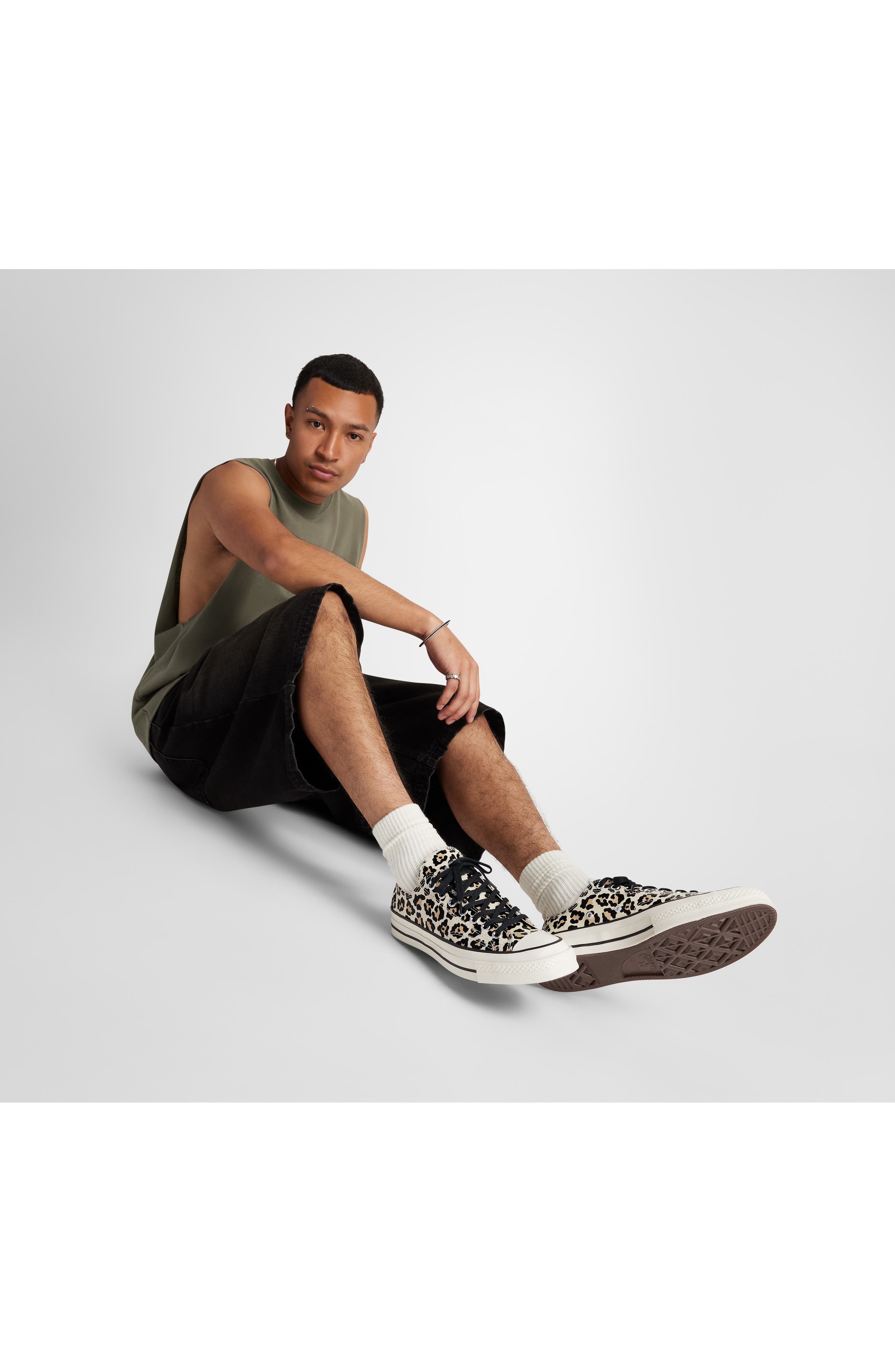 Converse Gender Inclusive Chuck 70 Glow in the Dark Oxford Sneaker in Driftwood/Light Fawn/Black at  - 9