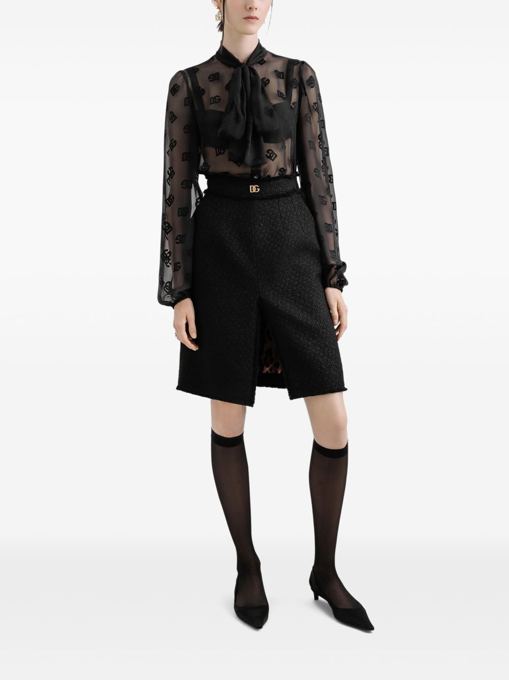 tweed midi skirt - 2