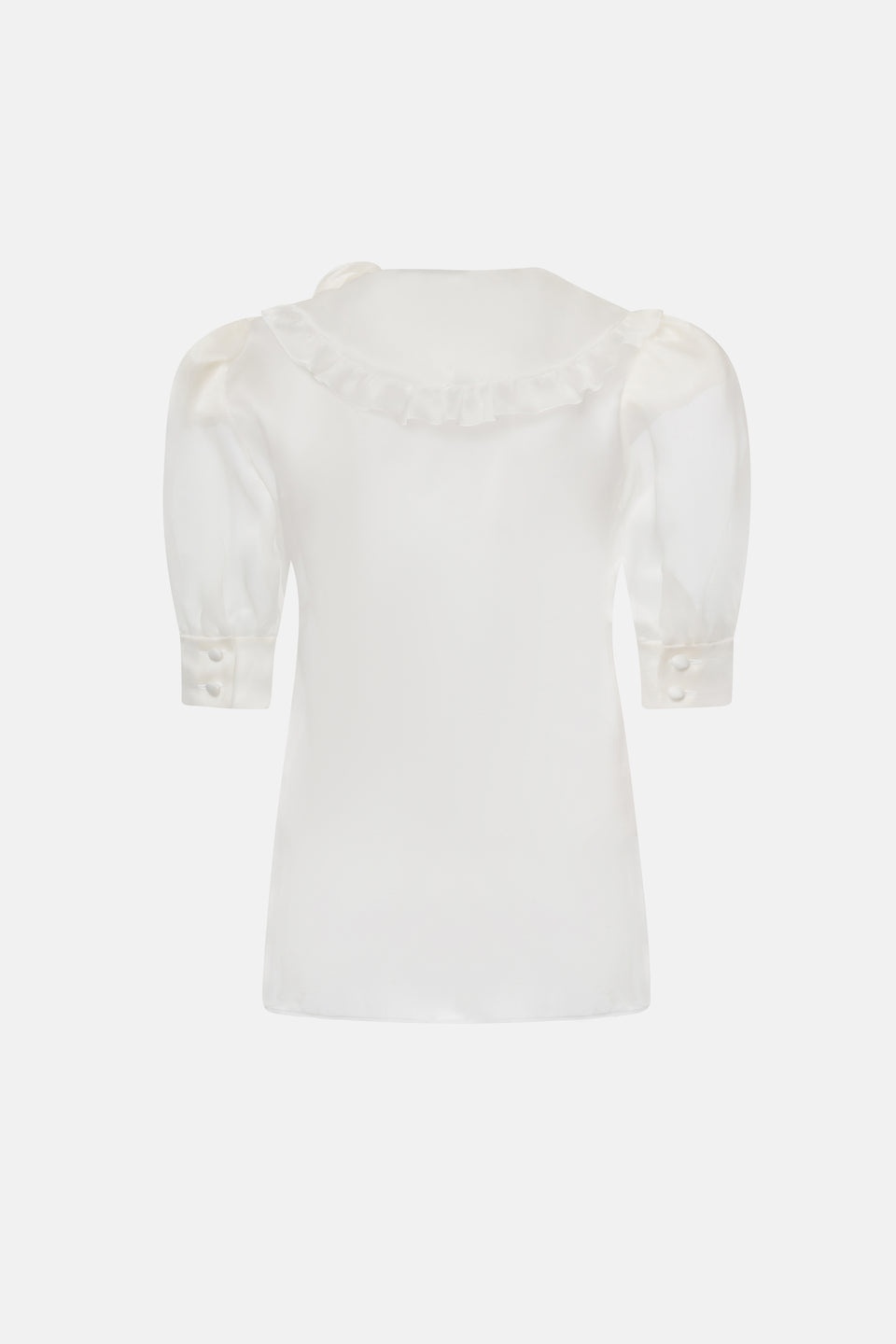 SILK ORGANZA BLOUSE WITH ROSE DETAILS - 2