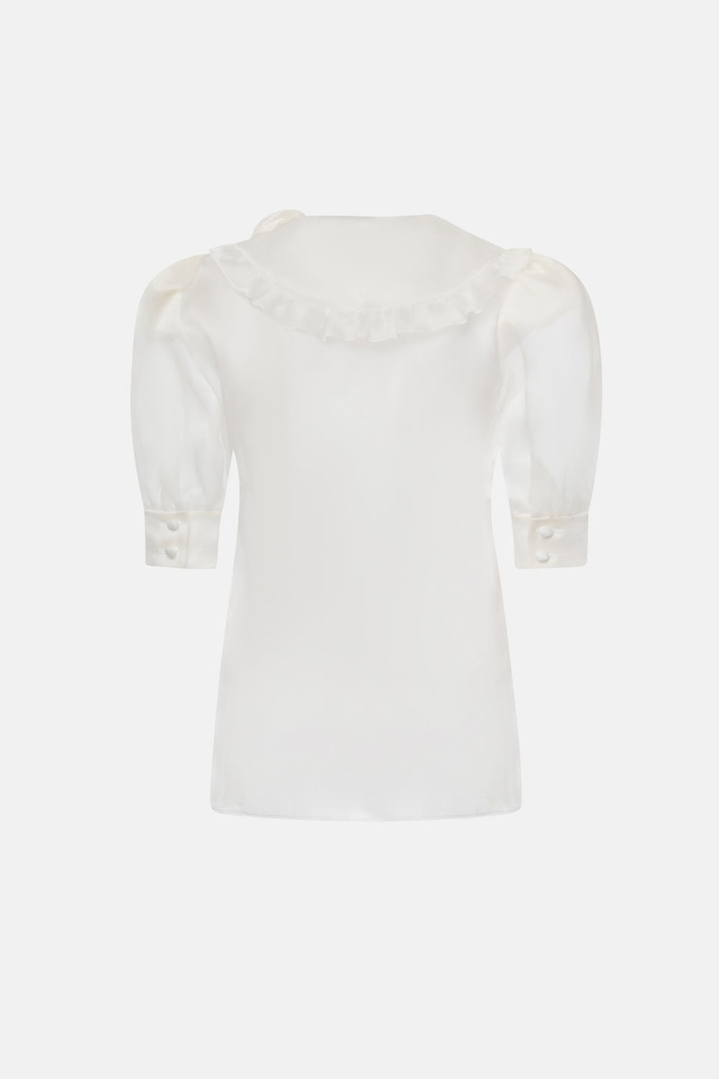 Alessandra Rich SILK ORGANZA BLOUSE WITH ROSE DETAILS outlook