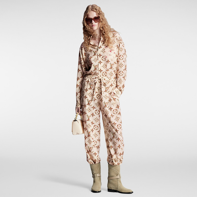 Louis Vuitton Floral Monogram Wide-Leg Pajama Pants outlook