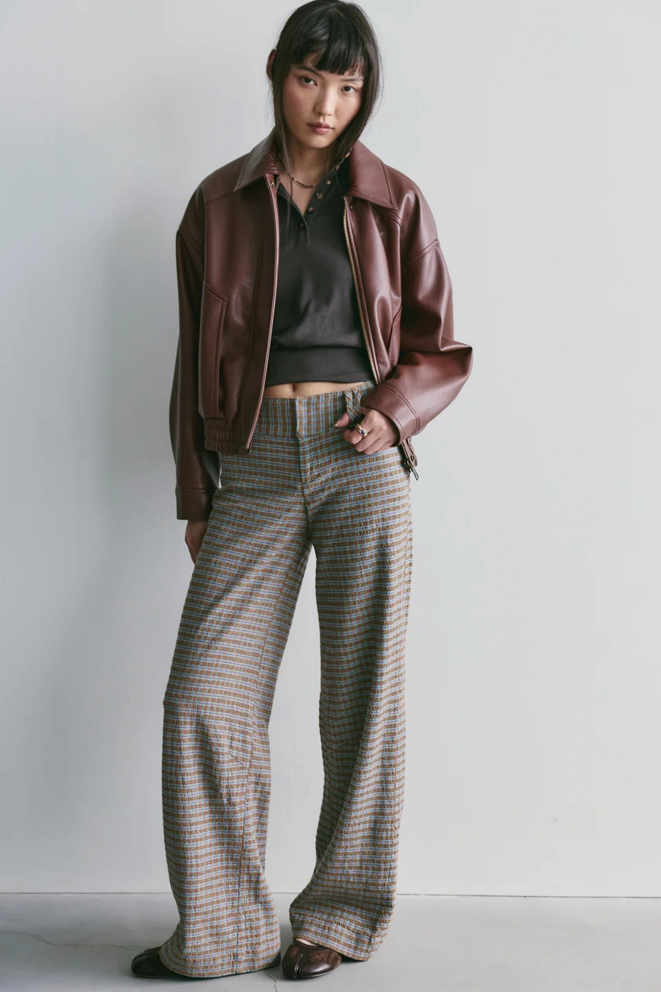 Time Flies Low-Rise Clean Trousers - 1