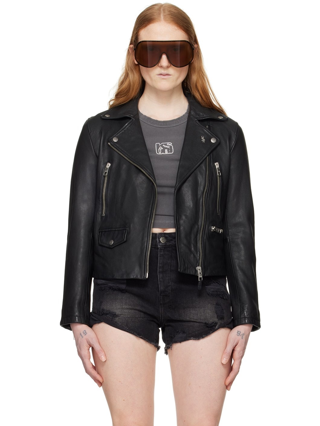 Black Amplify Leather Jacket - 1