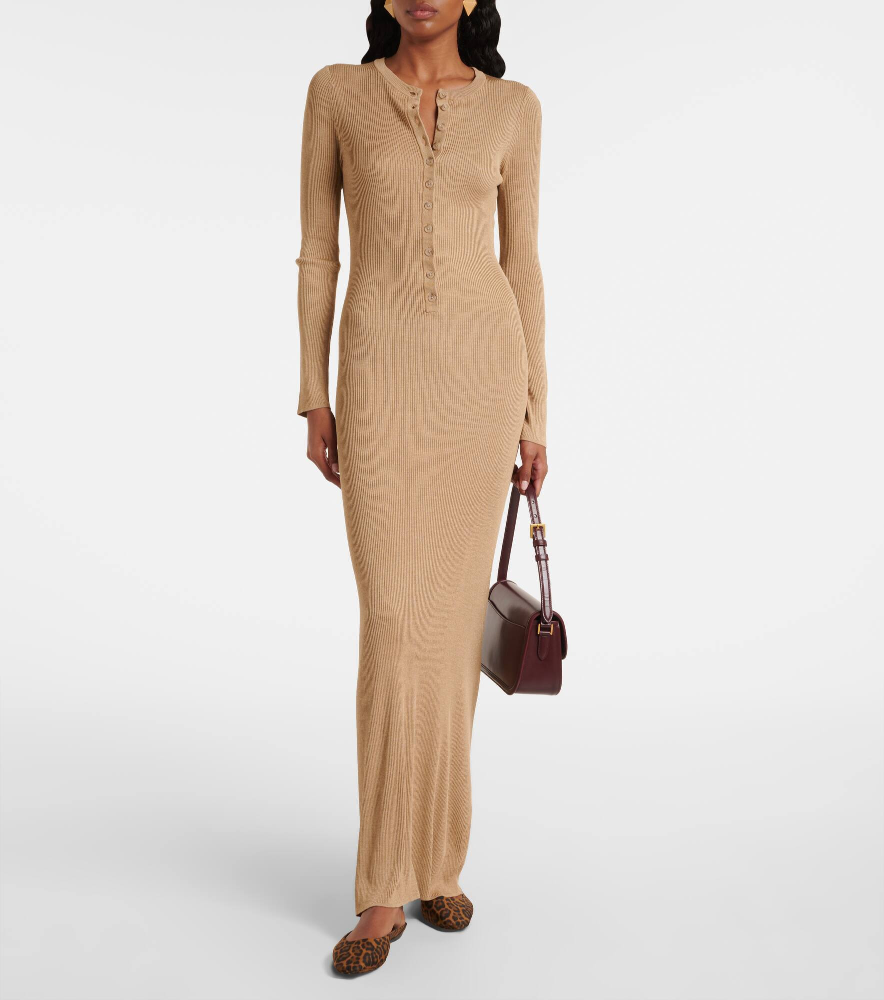 Ribbed-knit silk maxi dress - 2