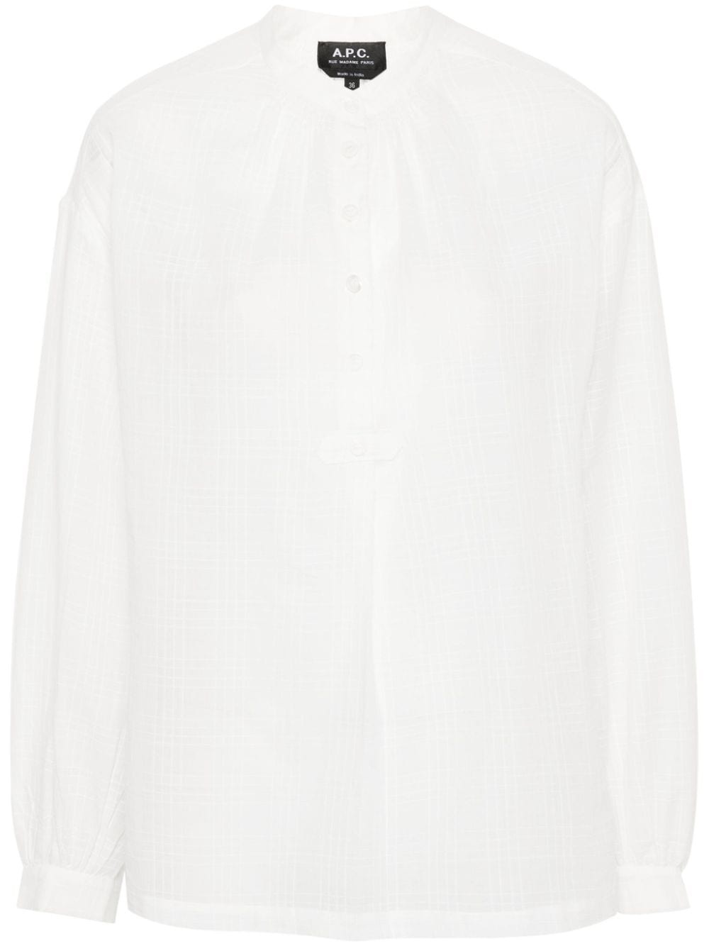 plaid-check cotton blouse - 1