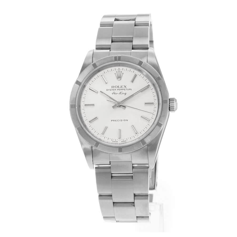 Pre-owned Rolex Air King Automatic Chronometer Silver Dial Men's Watch 14010 SSO - 3