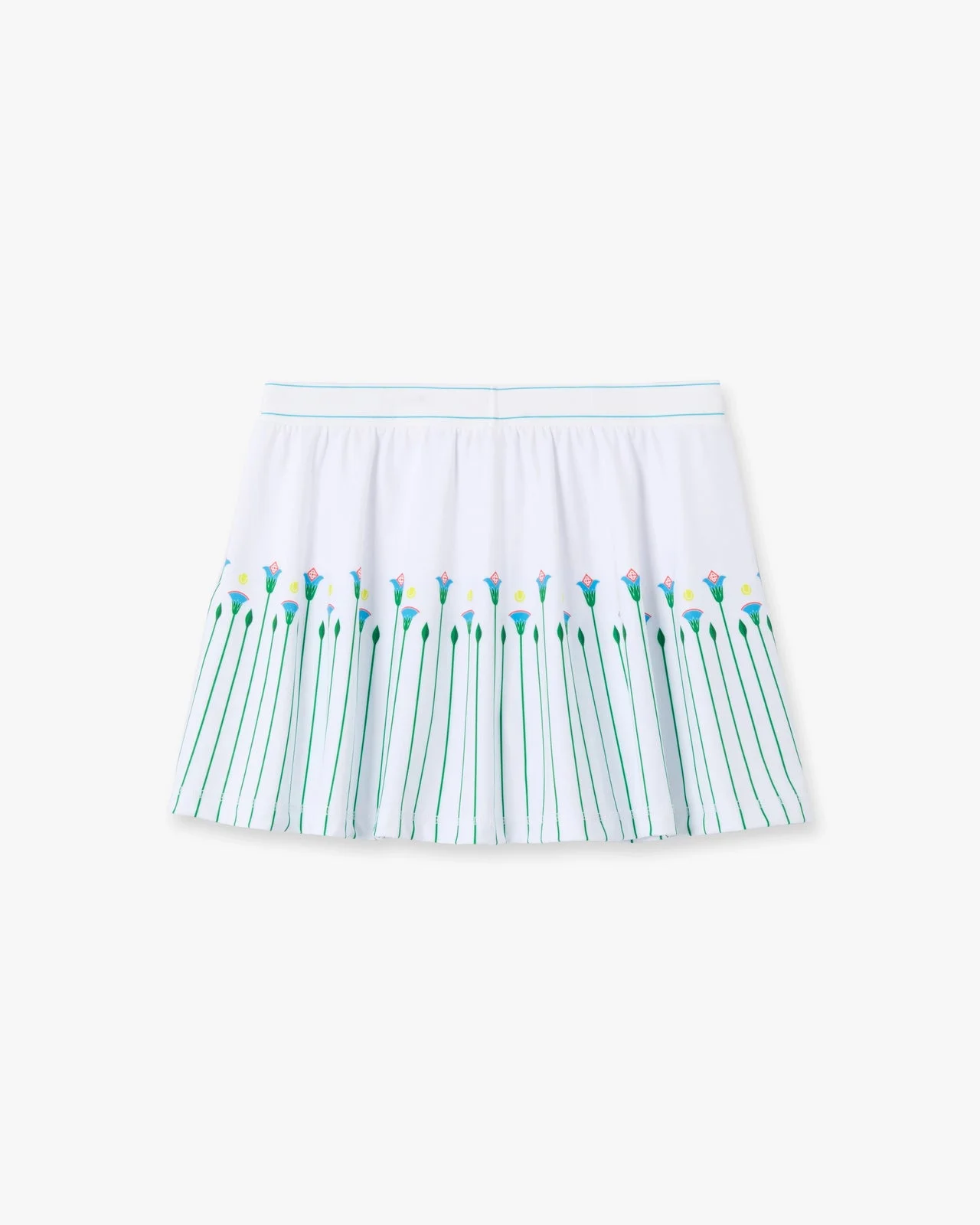White Floral Stripe Sporty Tennis Mini Skirt | Casablanca Paris - 1