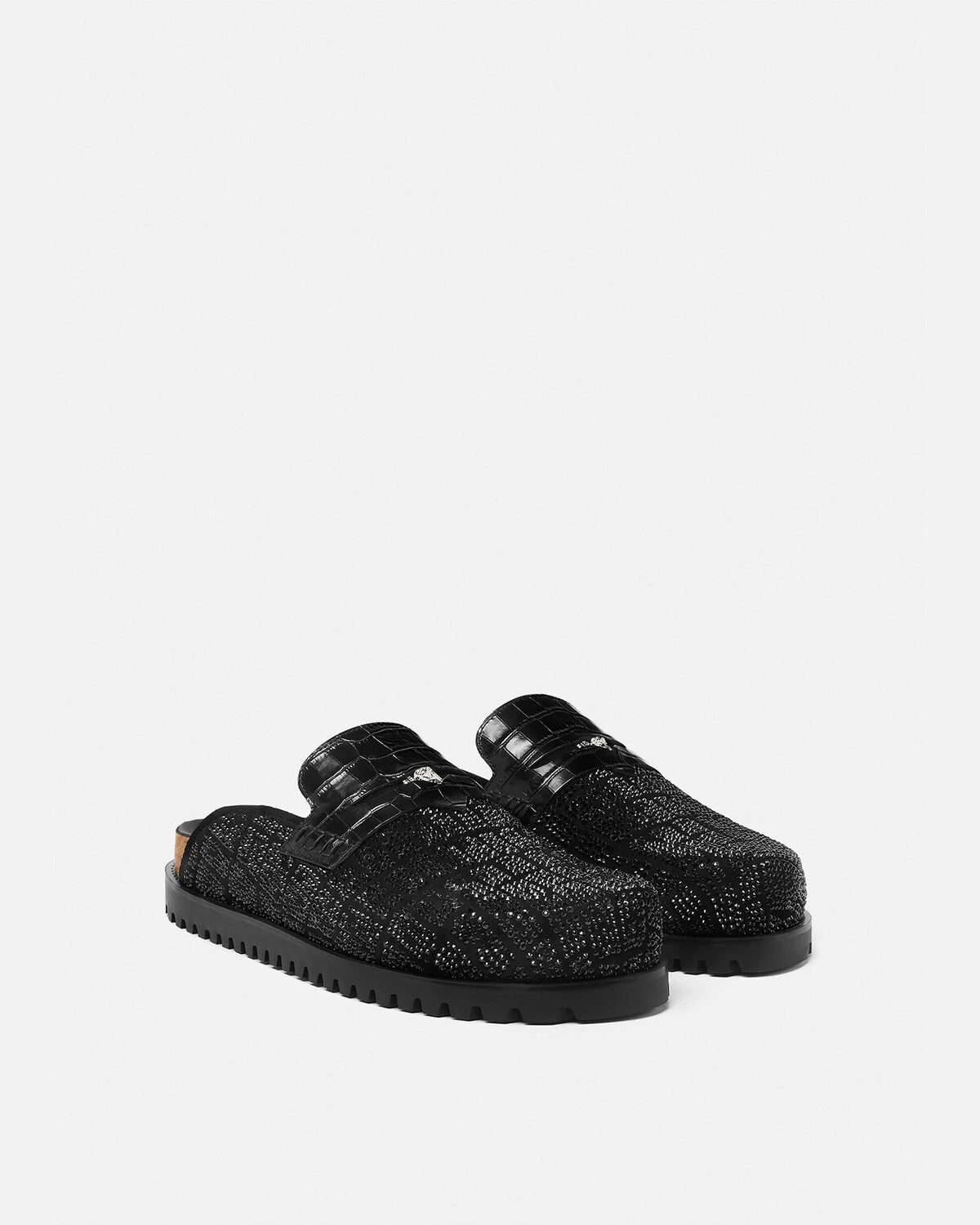 Crystal Croc-Effect Medusa Mules - 2