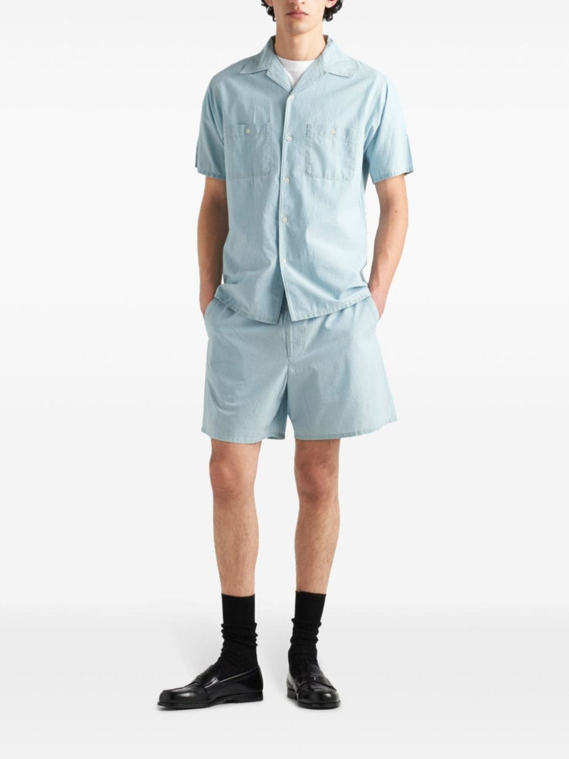 Prada triangle-patch elasticated-waist shorts outlook