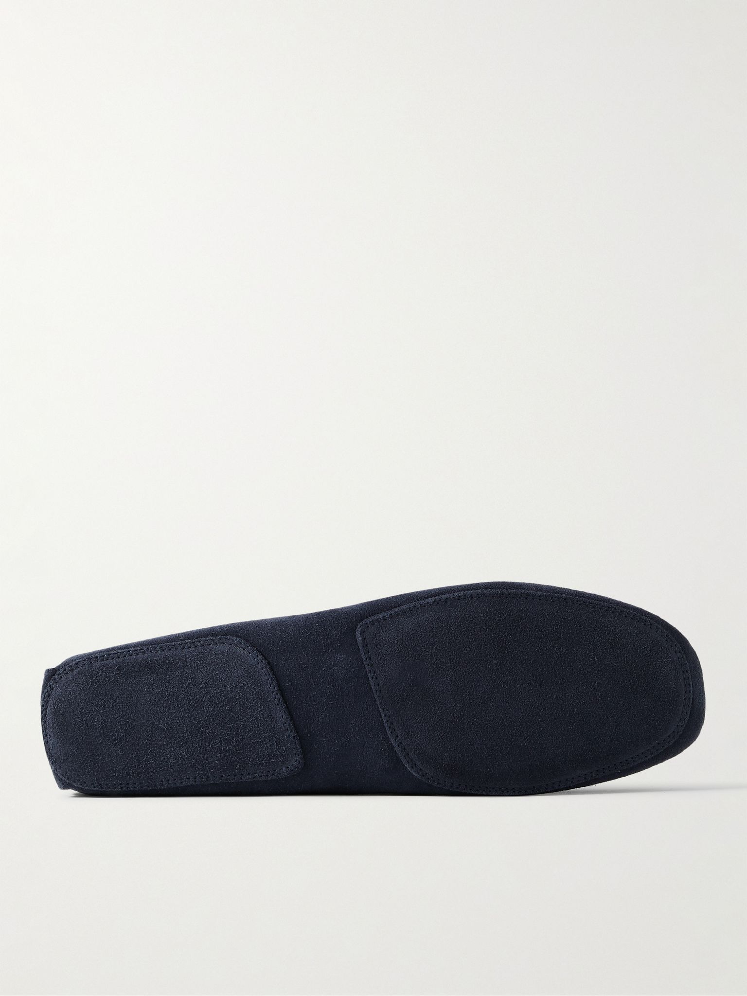 Cashmere-Lined Suede Slippers Navy - 2