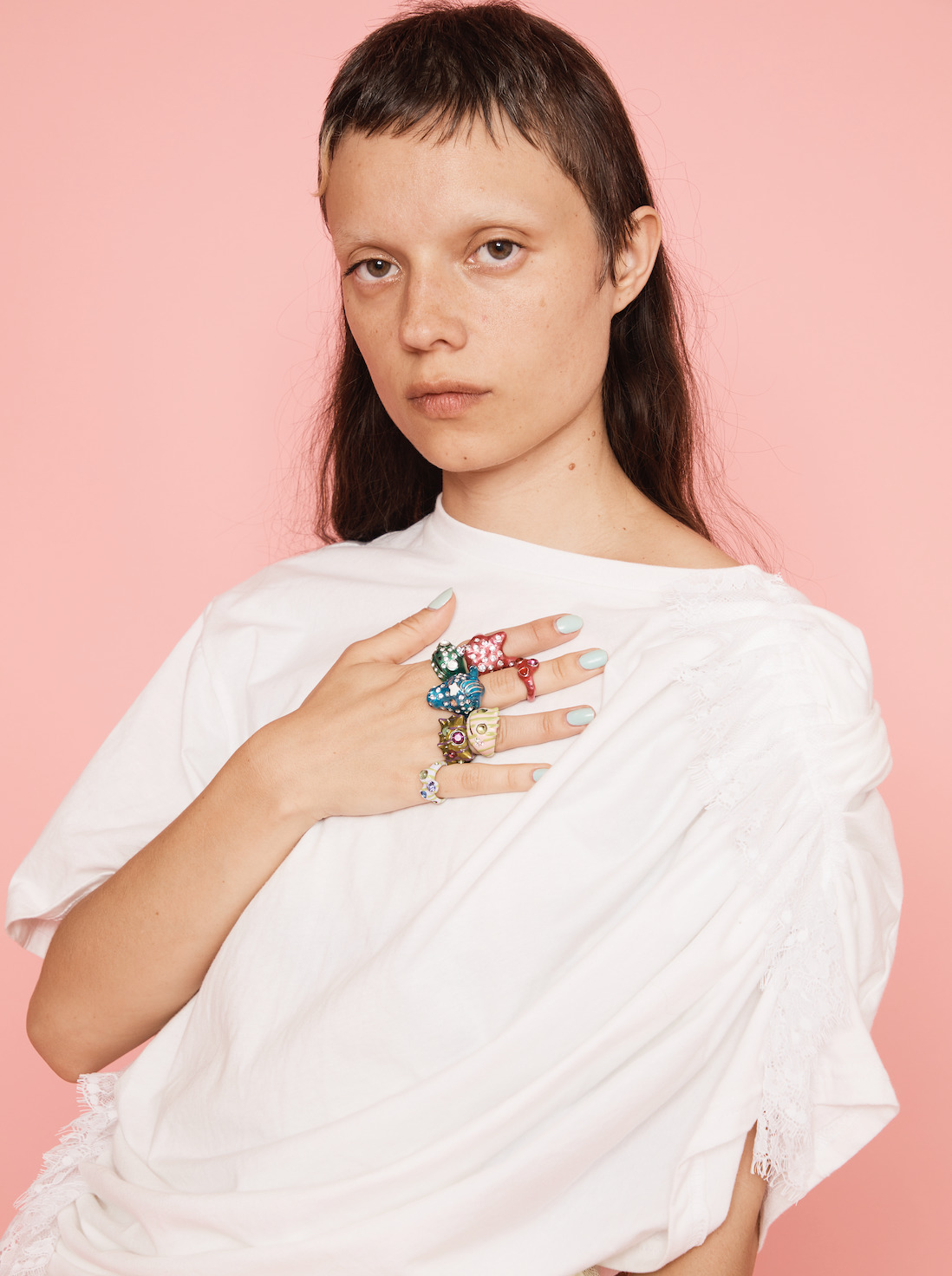 HOT METALLIC PINK FLORENCE RING - 2