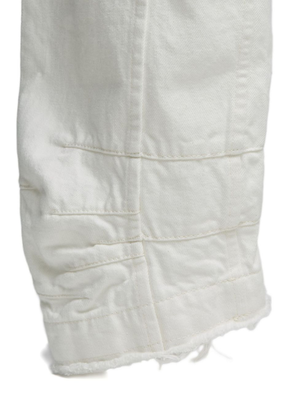 panelled frayed trousers - 4