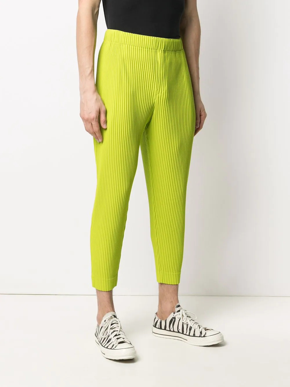 plissé slip-on cropped trousers - 3