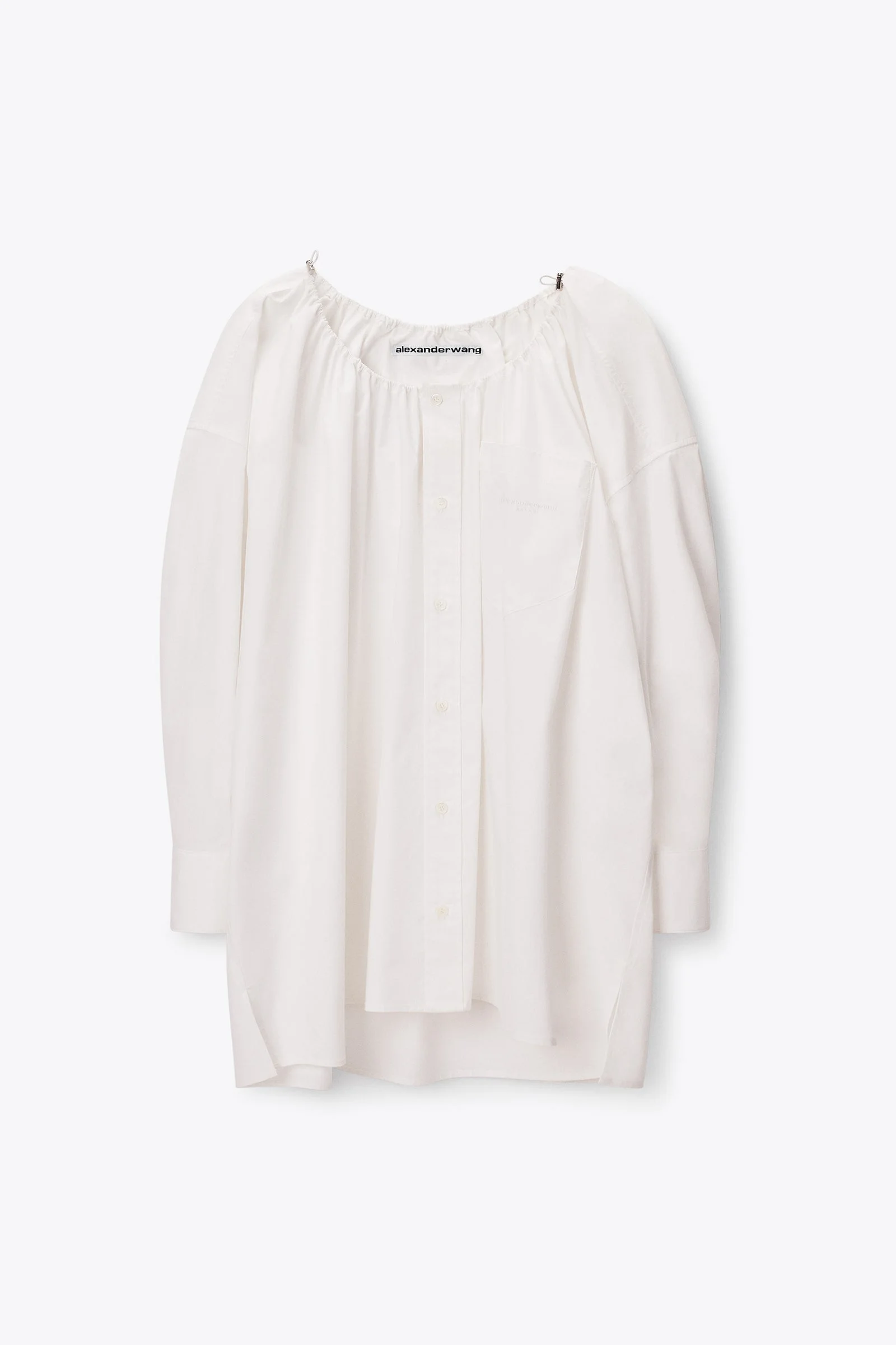 bungee scoop neck mini shirt dress - 1