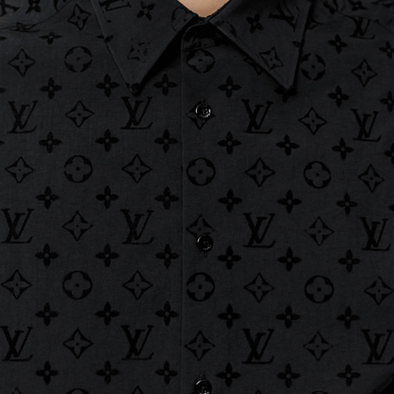 Flocked Monogram Classic Shirt 4