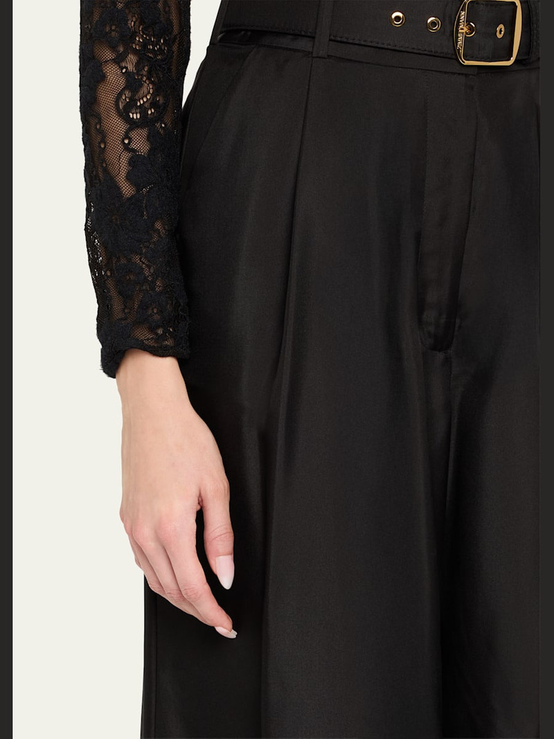 Zimmermann Belted Wide-Leg Silk Pants outlook
