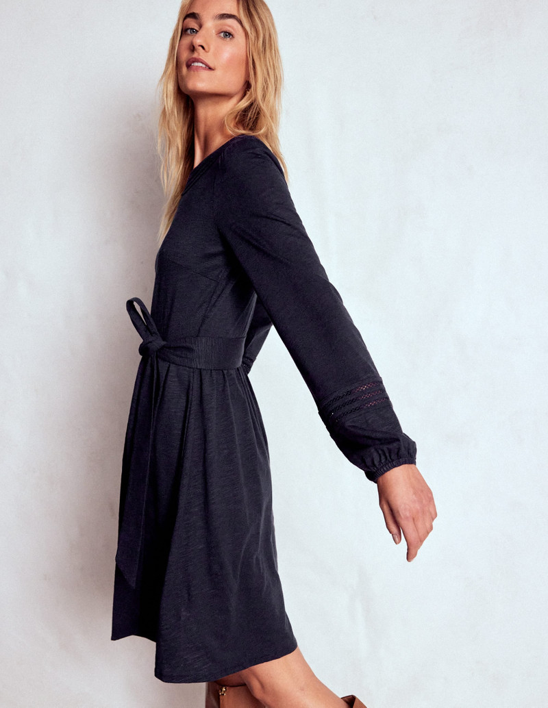 Athina Trim Insert Short Dress-Navy 5