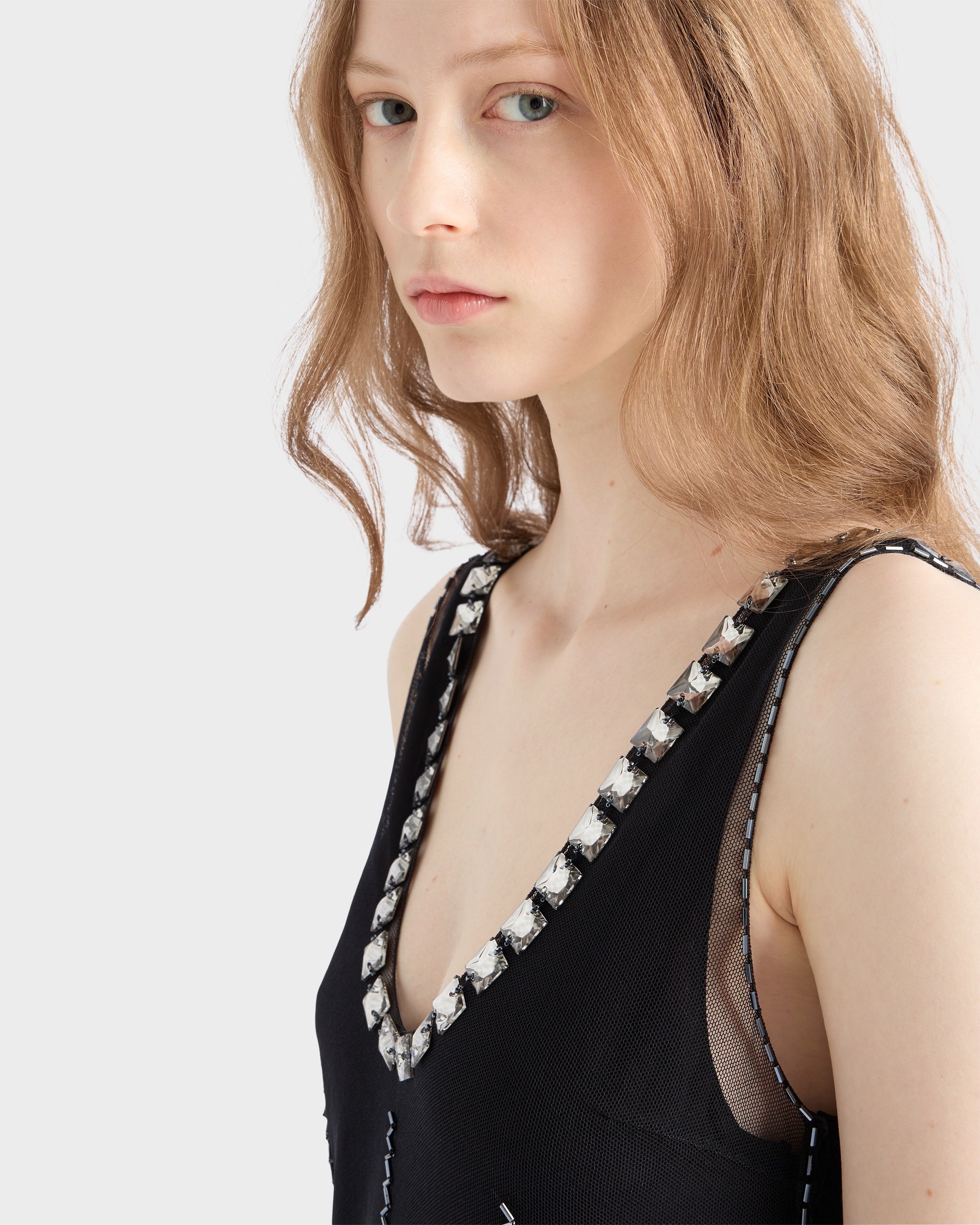 Embroidered tulle mini-dress - 4