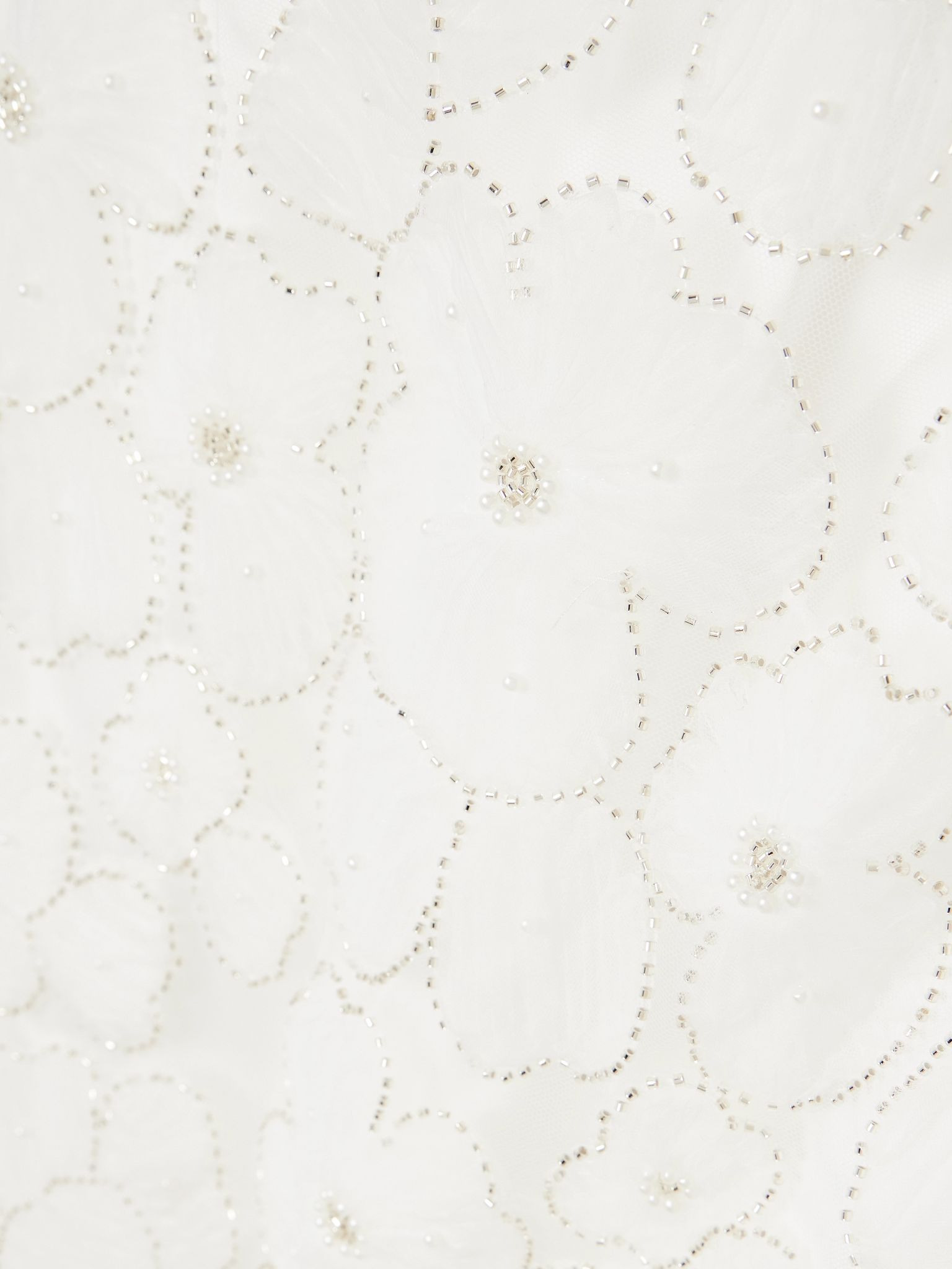 Embellished appliquéd tulle and satin mini dress White - 4