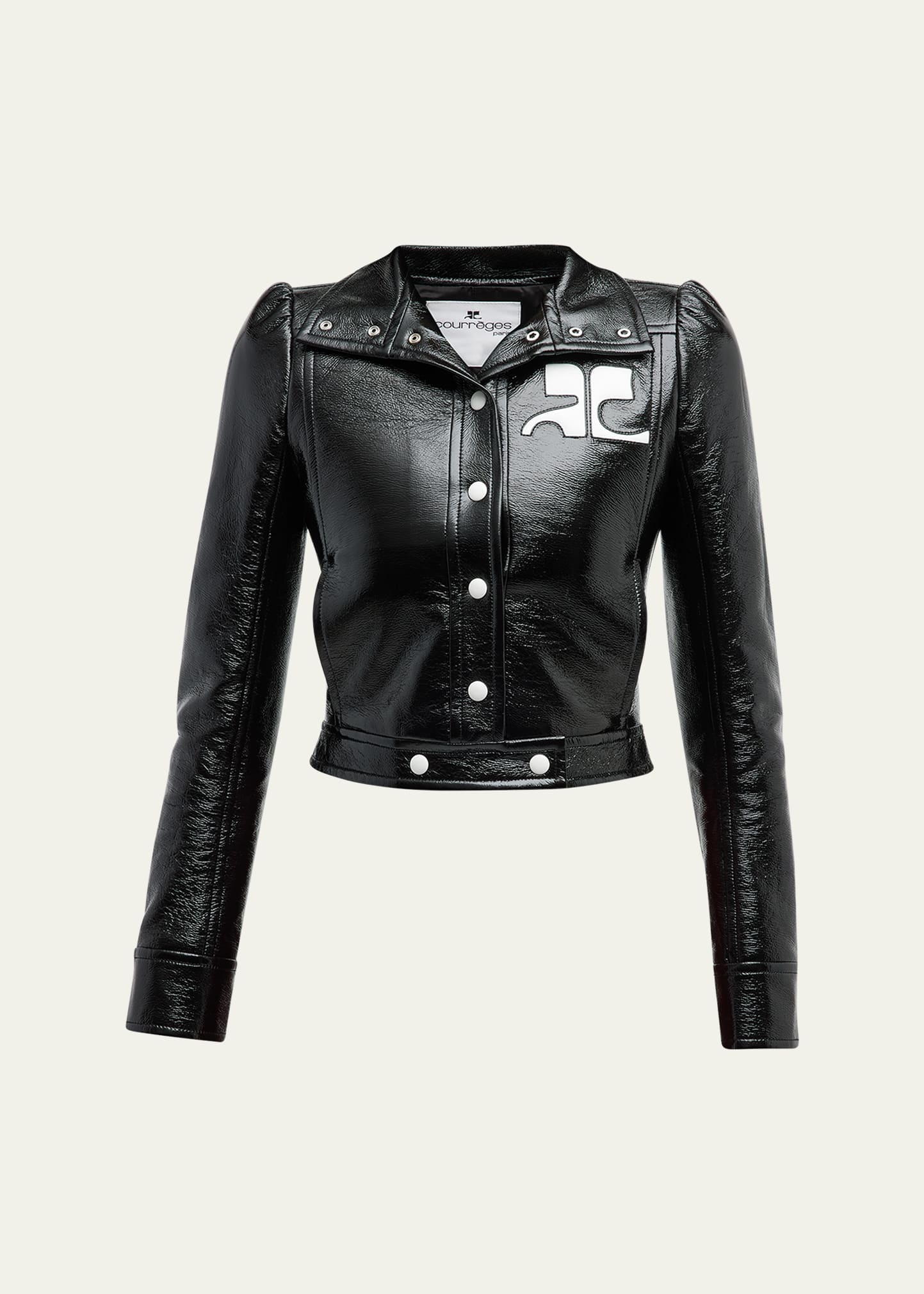 Textured Vinyl Crop Jacket - 1