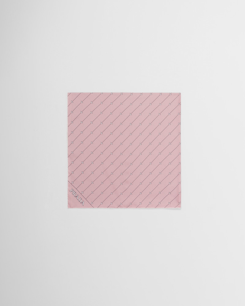 Printed silk twill foulard 1