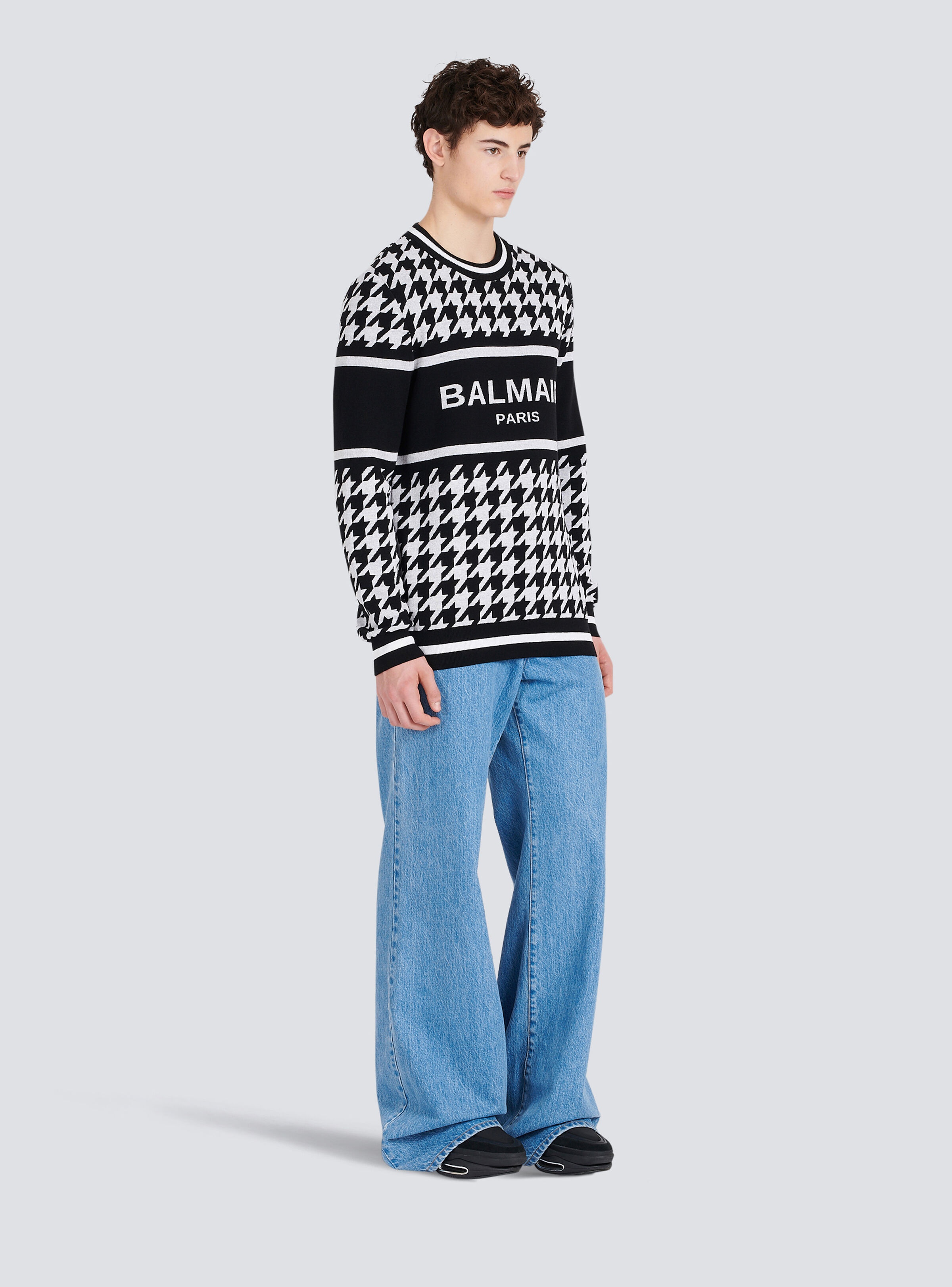Houndstooth-patterned wool sweater - 5