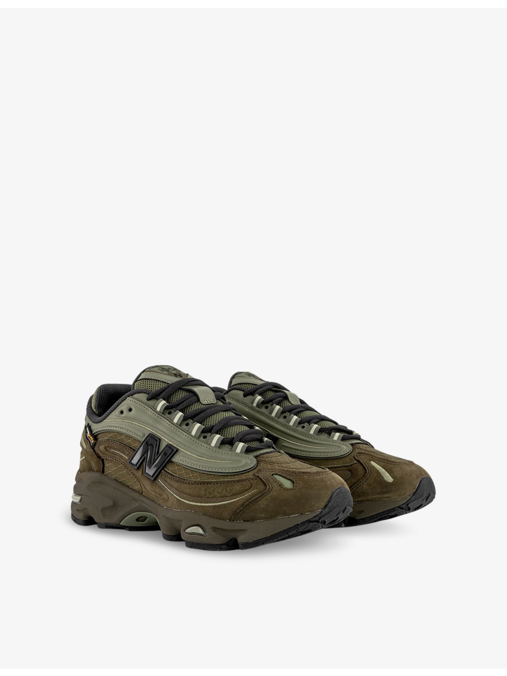 1000 Panelled Low-Top Mixed-Material Trainers - 3