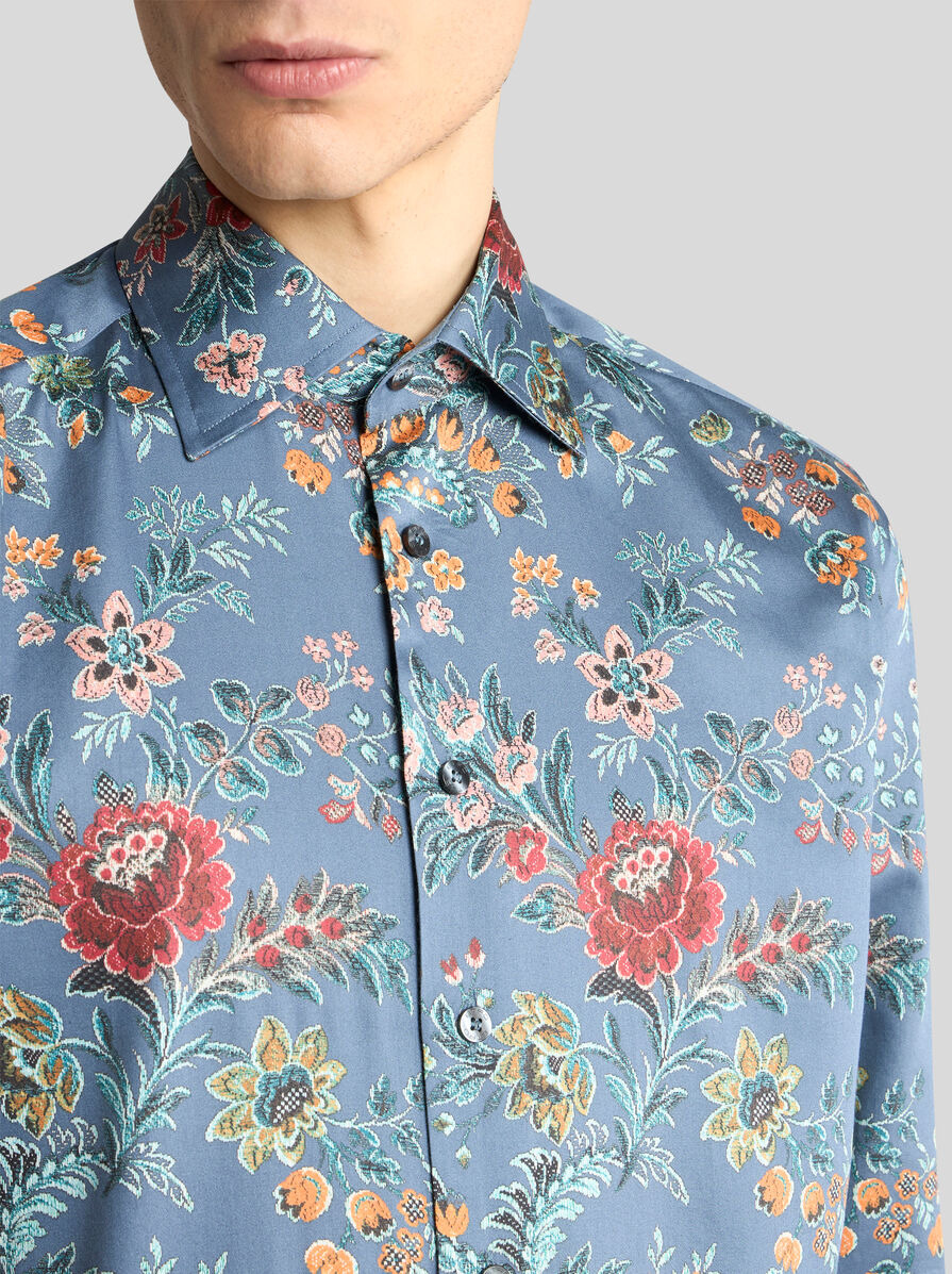 COTTON SHIRT WITH ALL-OVER FLORAL PRINT - 3