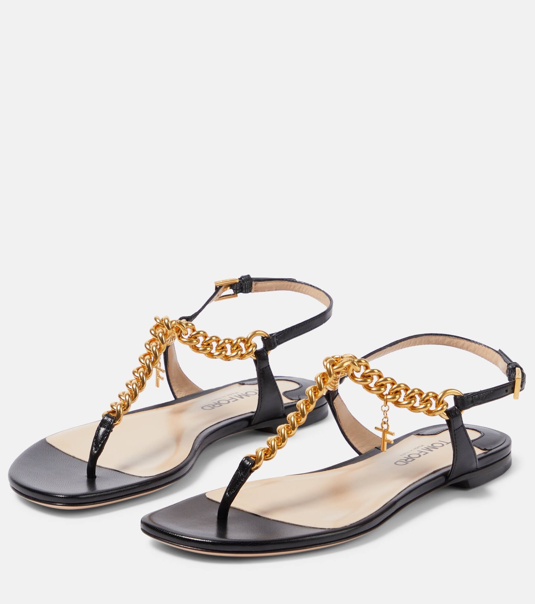 Zenith embellished leather thong sandals - 5
