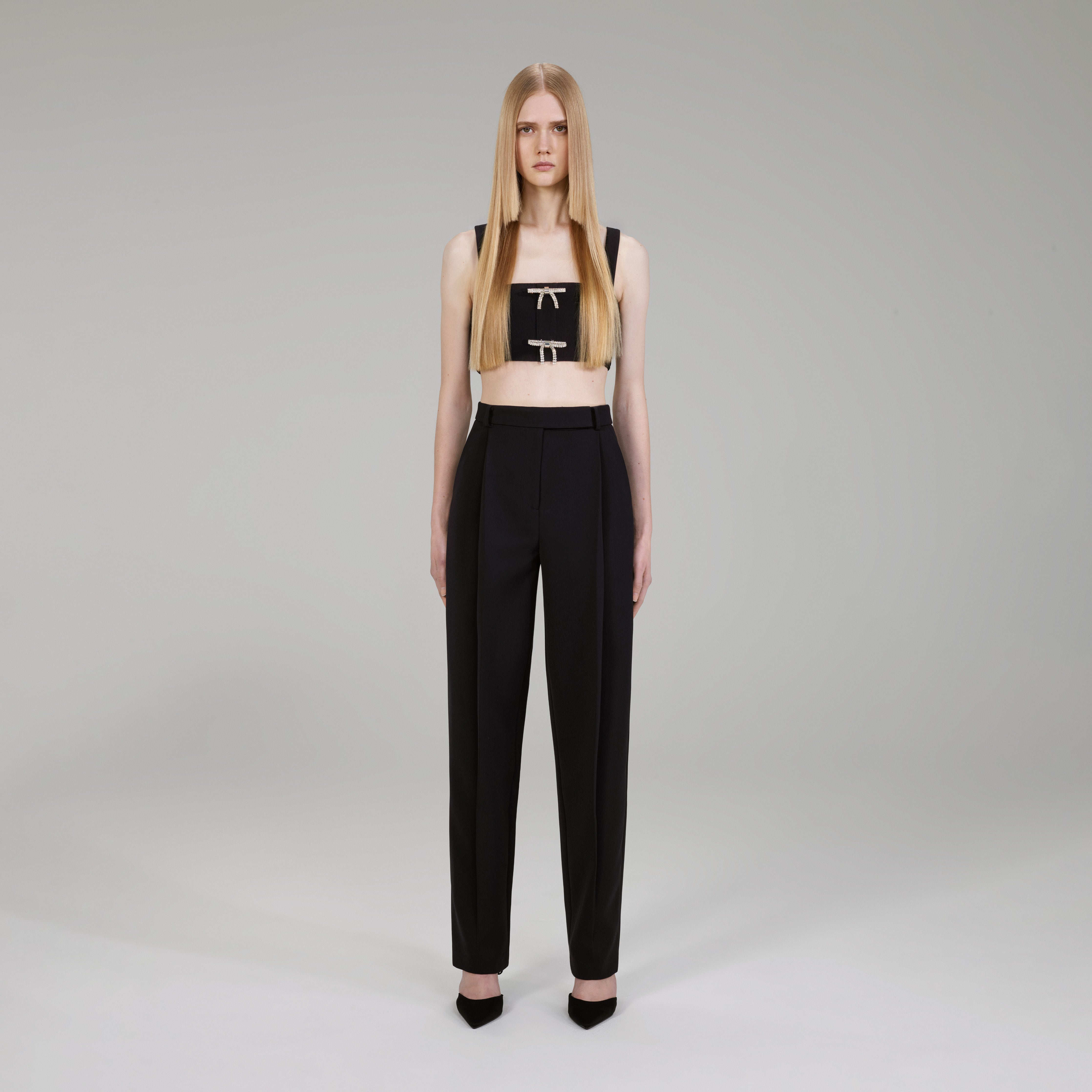 Black Crepe Trousers - 1