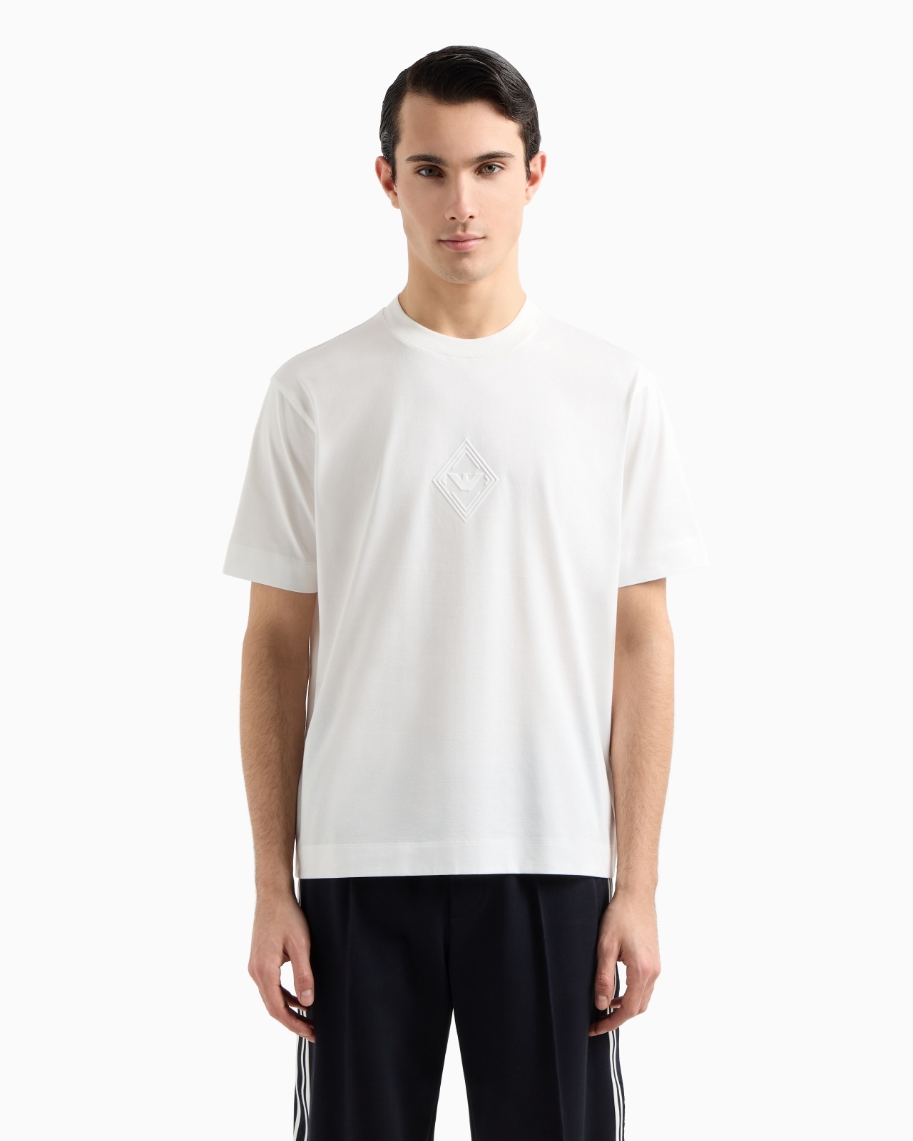 JERSEY T-SHIRT WITH EMBOSSED EAGLE LOGO - 2