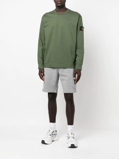 Stone Island logo-patch cotton track shorts outlook