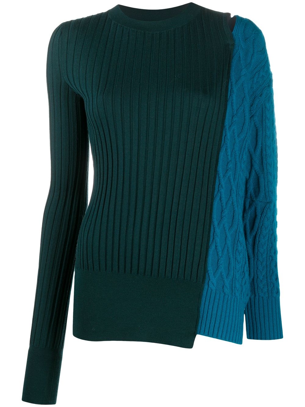 panelled wool jumper - 1