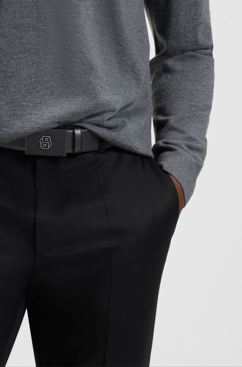 BOSS REVERSIBLE ITALIAN-LEATHER BELT WITH DOUBLE B MONOGRAM BUCKLE outlook