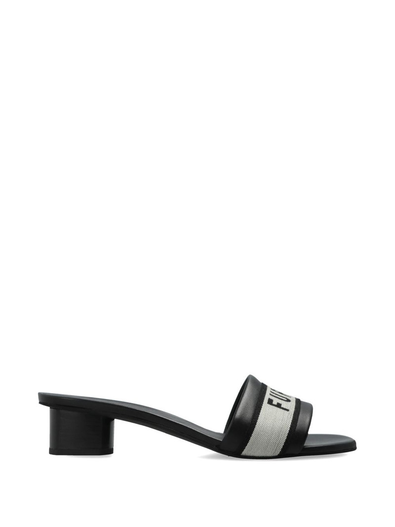 logo-print leather sandals 1