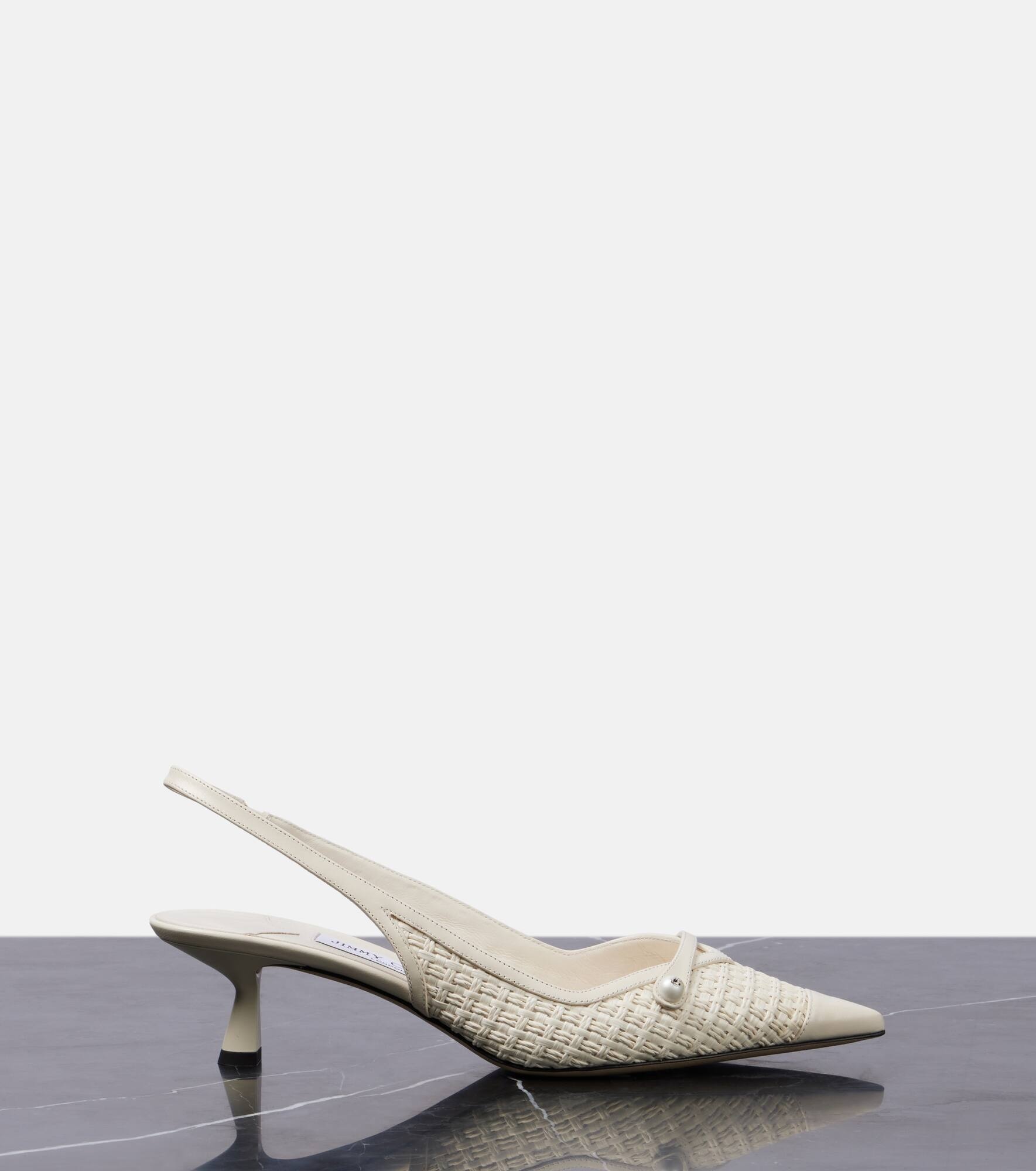 Amita 45 woven slingback pumps - 4