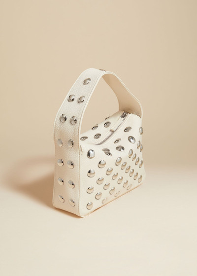 KHAITE The Small Elena Bag in Off-White Pebbled Leather with Studs outlook