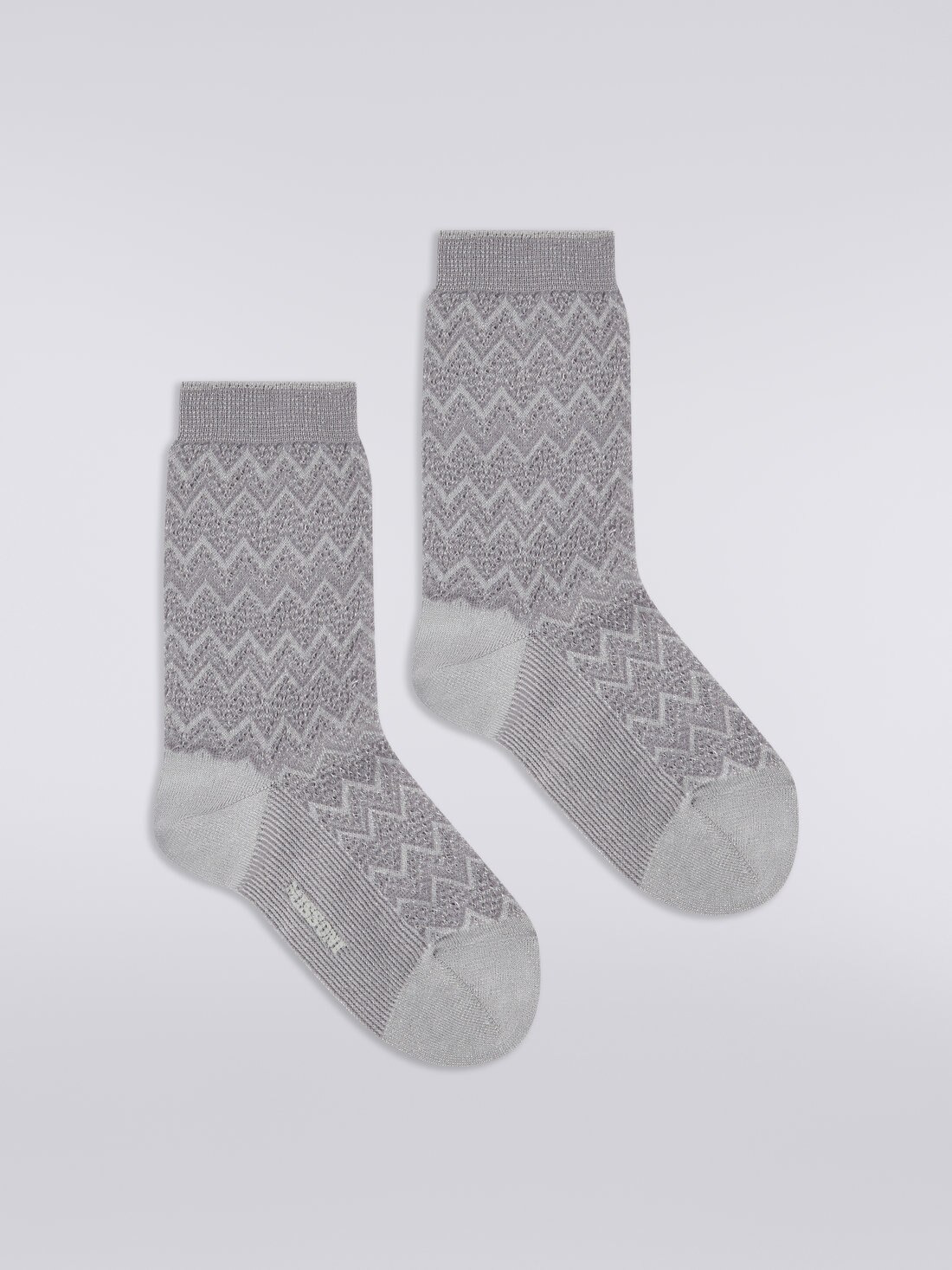 Short zigzag viscose and nylon socks - 1