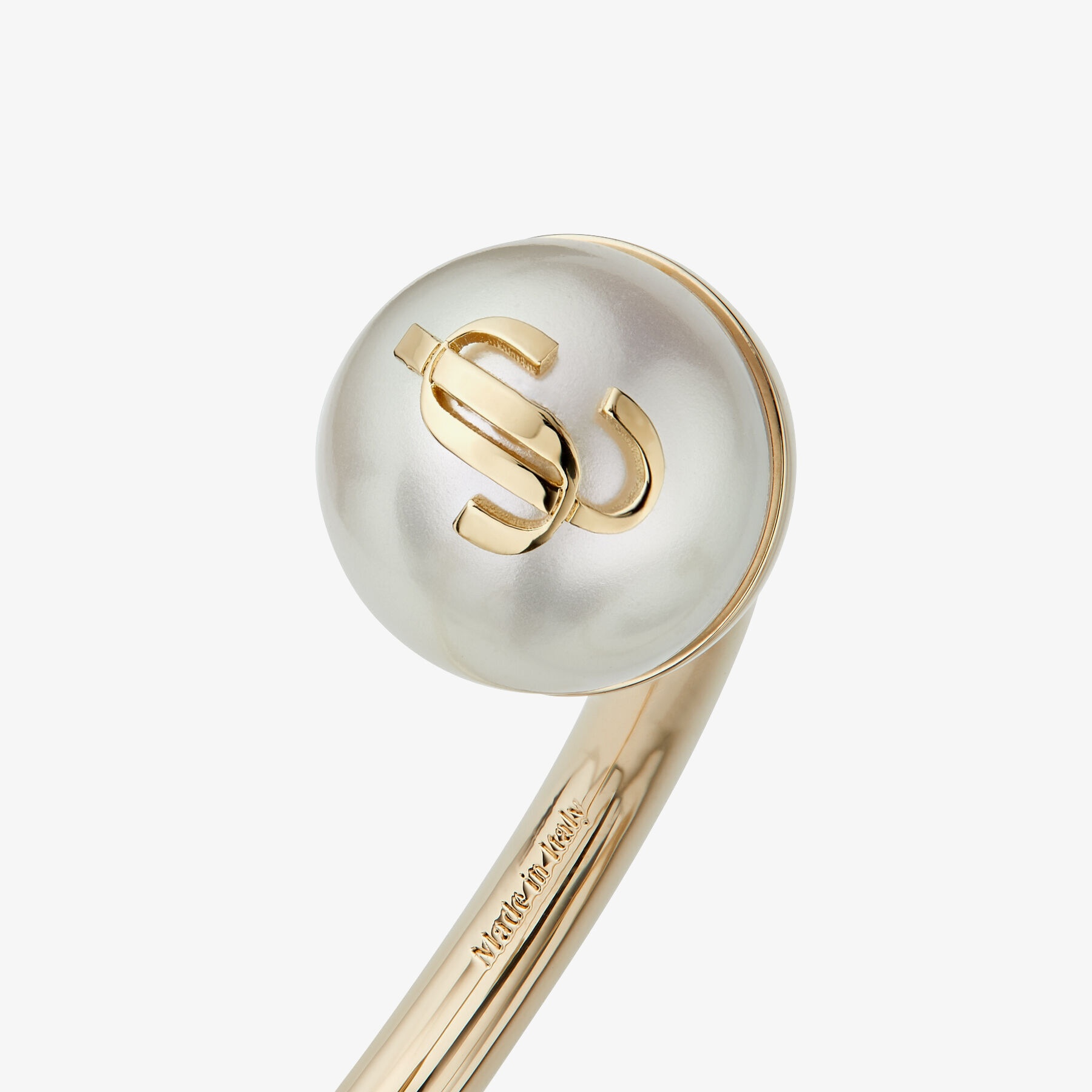 JC Crystal Cuff
Gold-Finish Metal Cuff Bracelet with Pearl and Swarovski Crystal Embellishment - 3