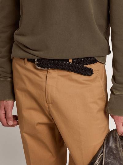 Golden Goose Men’s belt in black braided leather outlook