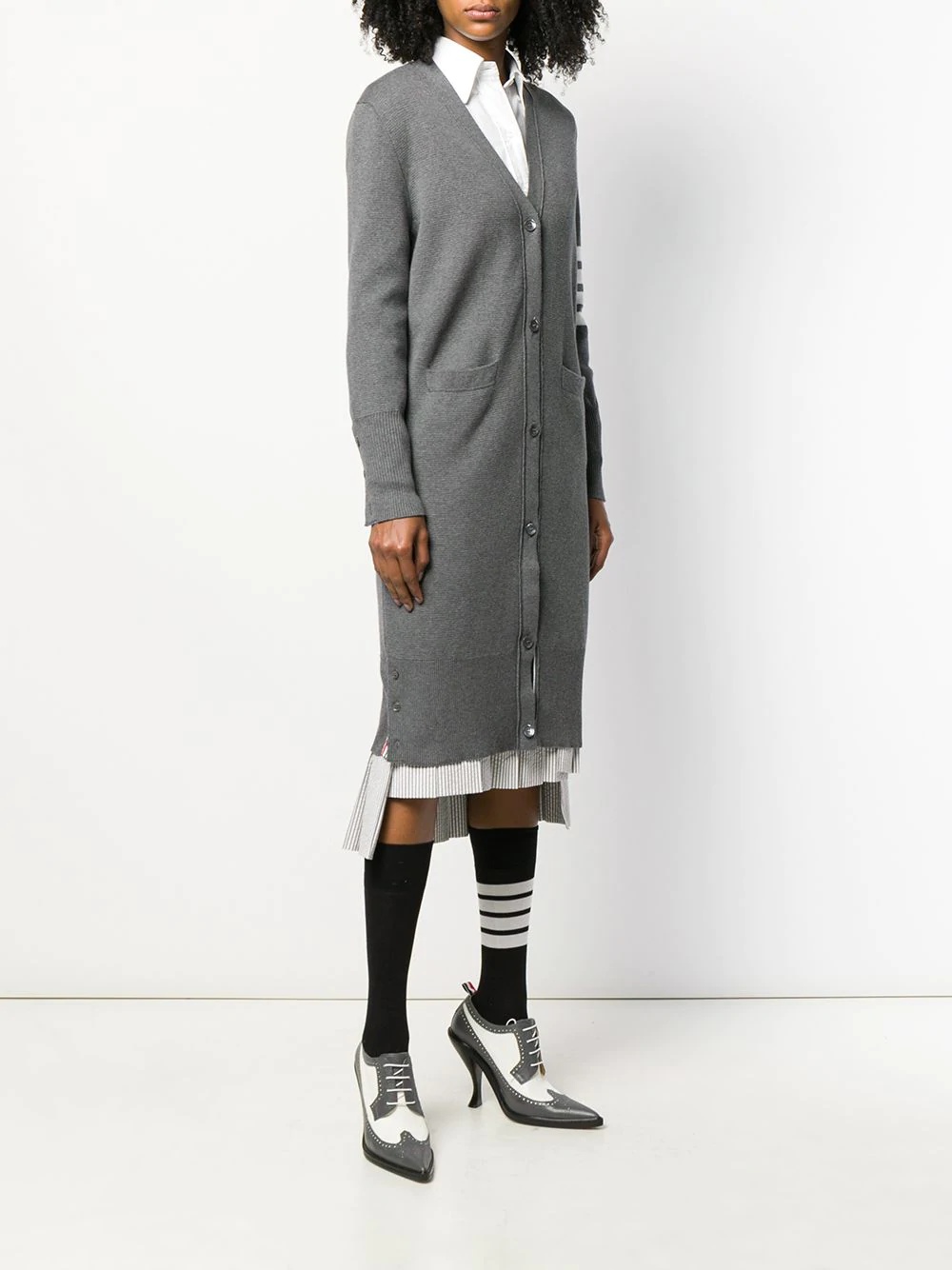 4-Bar v-neck long cardigan - 3