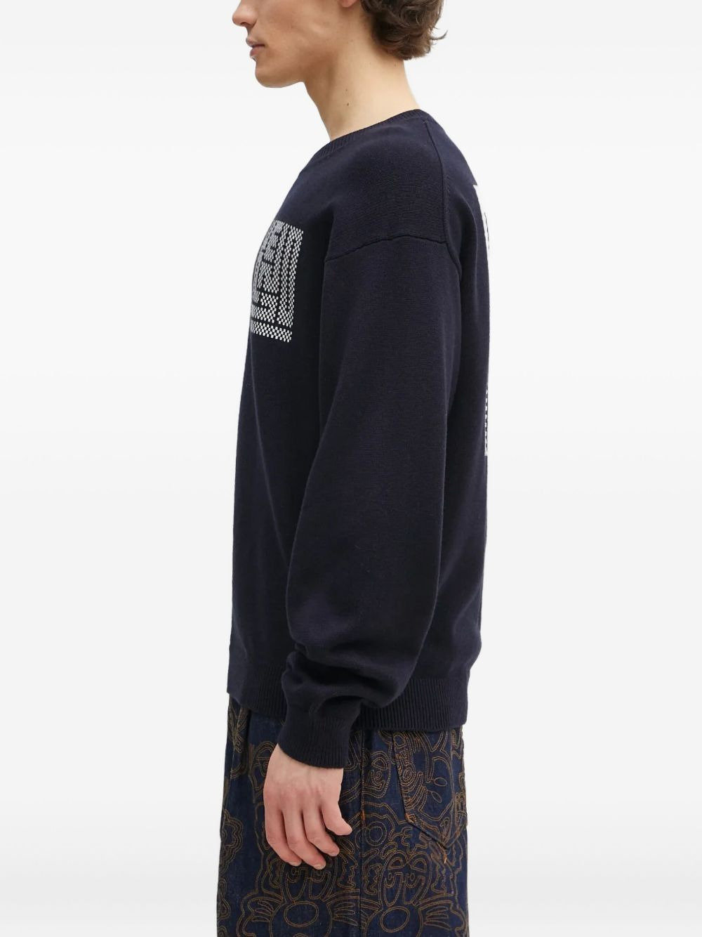 Kamon intarsia-logo sweater - 3