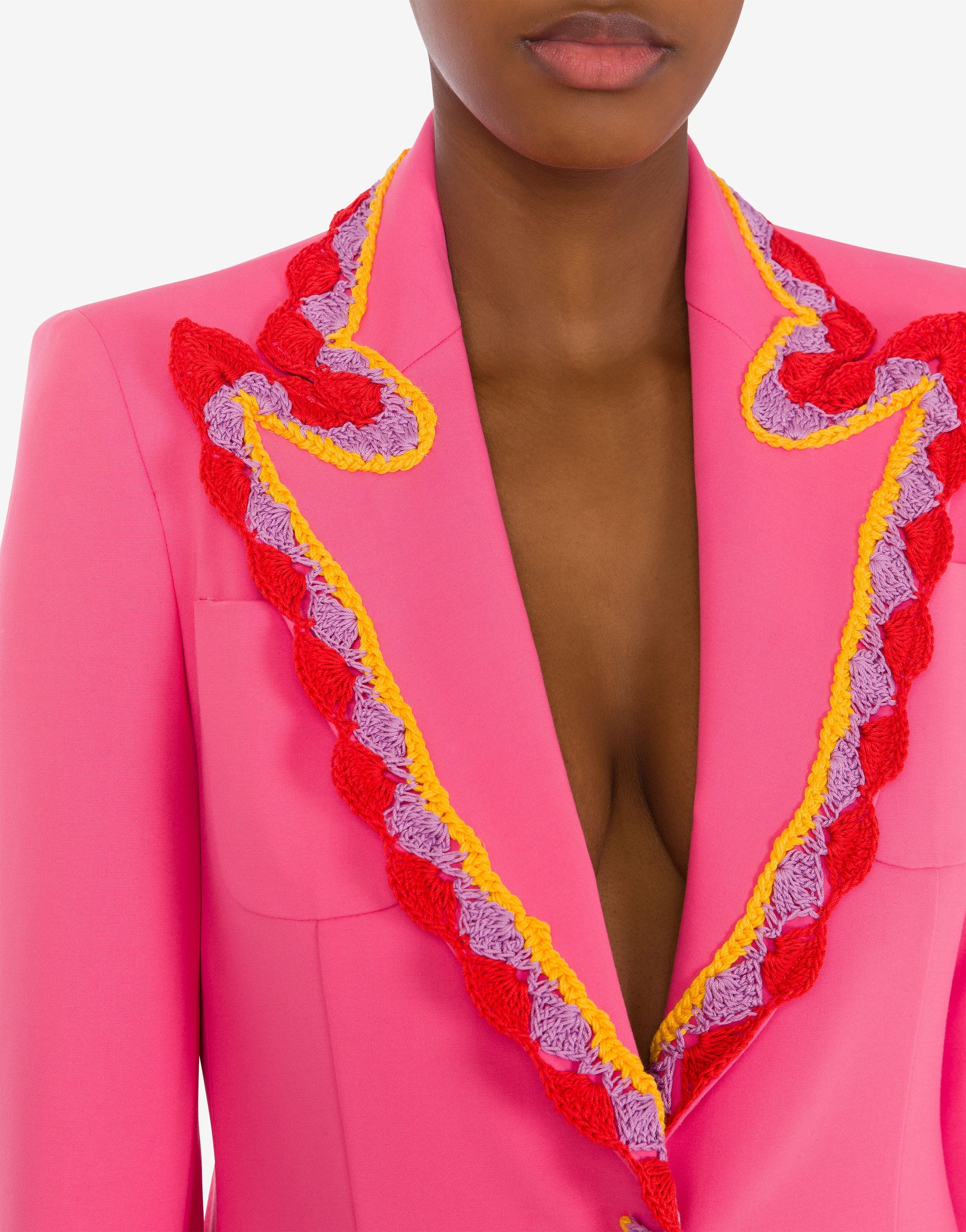 CROCHET DETAILS STRETCH CANVAS JACKET - 4