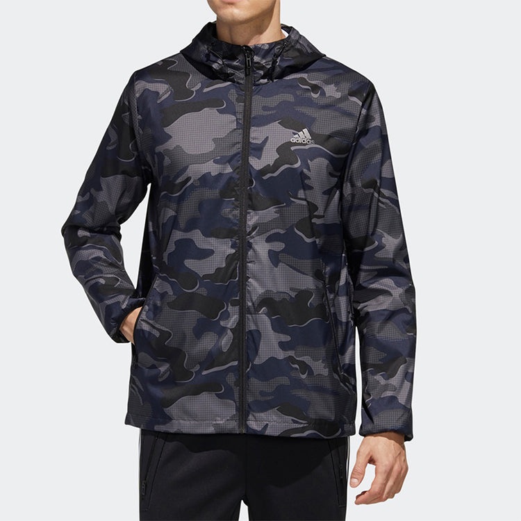 Men's adidas Mh Wb Camo Sports Stylish Jacket Black GF3967 - 3