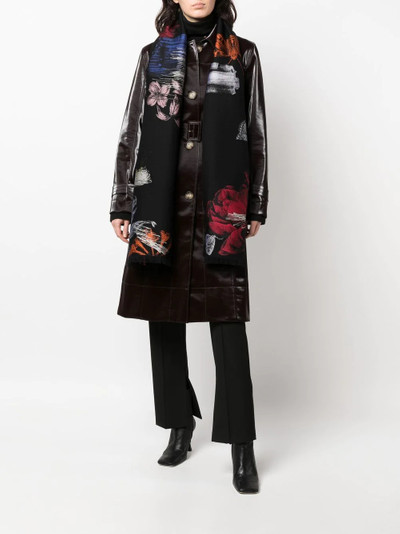 Alexander McQueen butterfly-print fringed scarf outlook