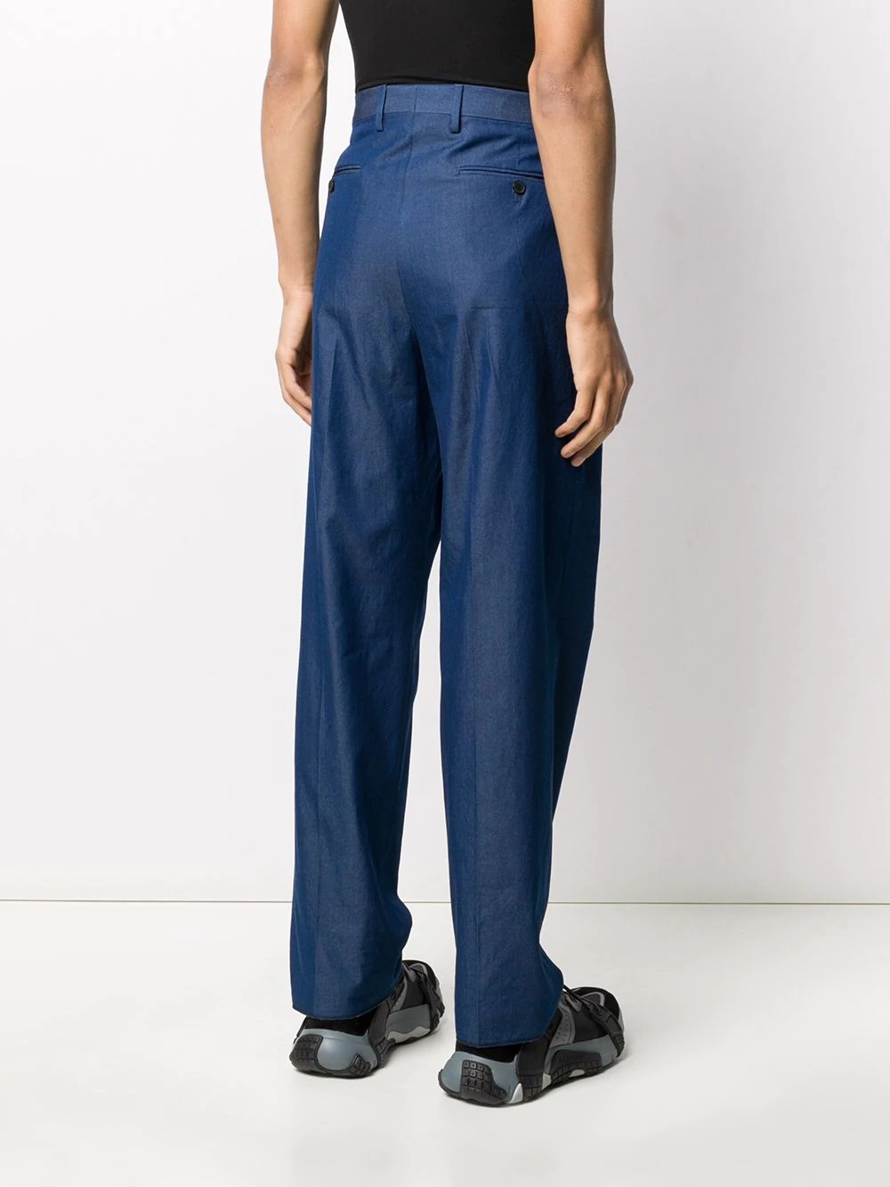 pleated straight-leg trousers - 4