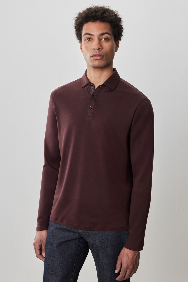 The Barakett Long Sleeve Herringbone Polo 1